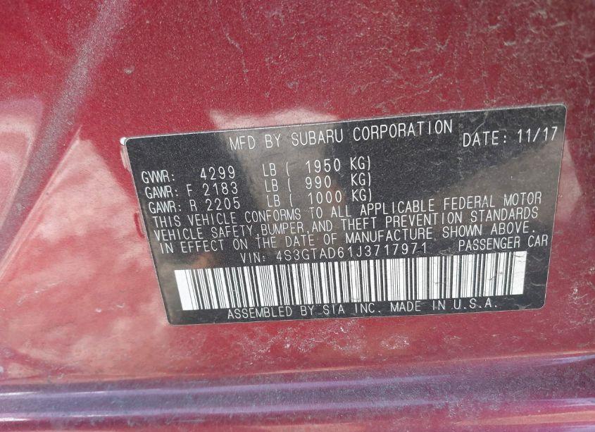 Photo 9 of 2018 Subaru Impreza 2.0I PREMIUM (VIN 4S3GTAD61J3717971)