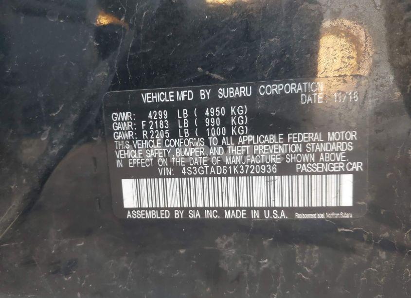 Photo 9 of 2019 Subaru Impreza 2.0I PREMIUM (VIN 4S3GTAD61K3720936)