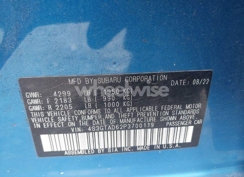 Photo 9 of 2023 Subaru Impreza PREMIUM 5-DOOR (VIN 4S3GTAD62P3700119)