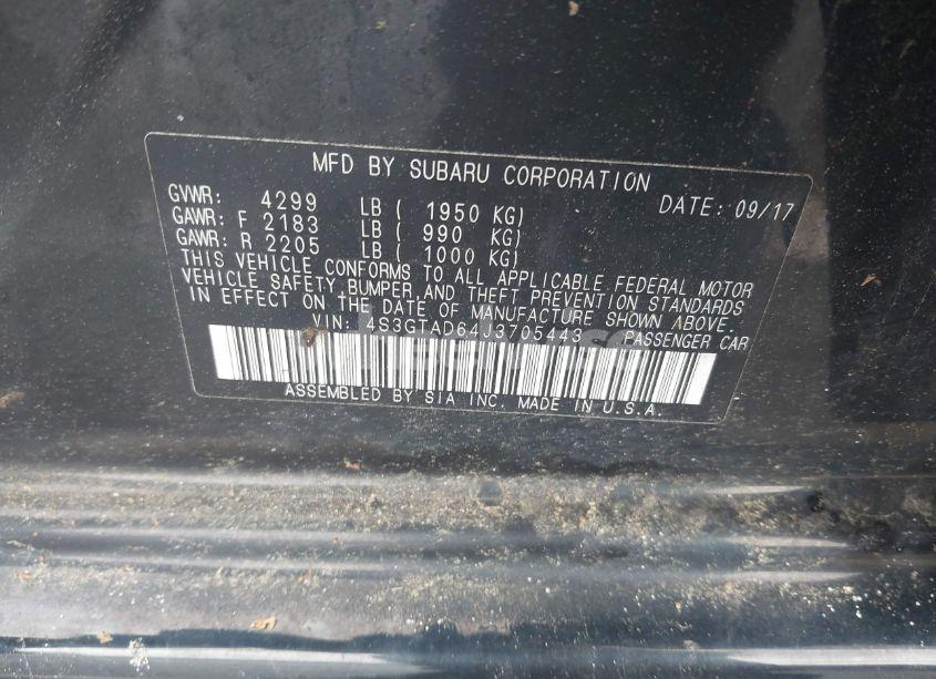 Photo 9 of 2018 Subaru Impreza 2.0I PREMIUM (VIN 4S3GTAD64J3705443)