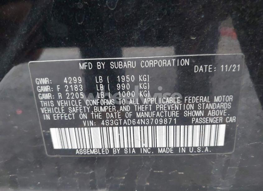 Photo 9 of 2022 Subaru Impreza PREMIUM 5-DOOR (VIN 4S3GTAD64N3709871)