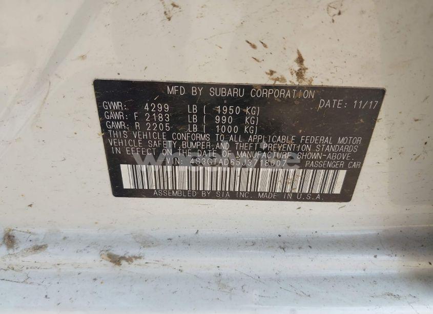 Photo 9 of 2018 Subaru Impreza 2.0I PREMIUM (VIN 4S3GTAD65J3718007)