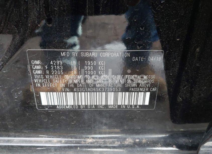 Photo 9 of 2019 Subaru Impreza 2.0I PREMIUM (VIN 4S3GTAD65K3739053)