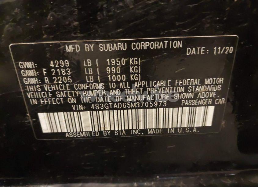 Photo 9 of 2021 Subaru Impreza PREMIUM 5-DOOR (VIN 4S3GTAD65M3705973)