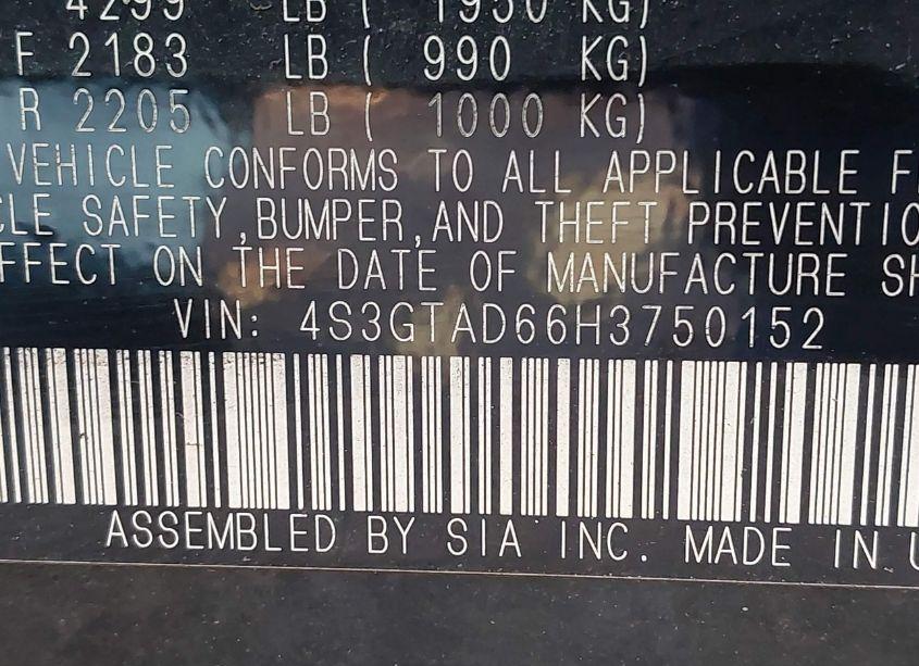 Photo 9 of 2017 Subaru Impreza 2.0I PREMIUM (VIN 4S3GTAD66H3750152)