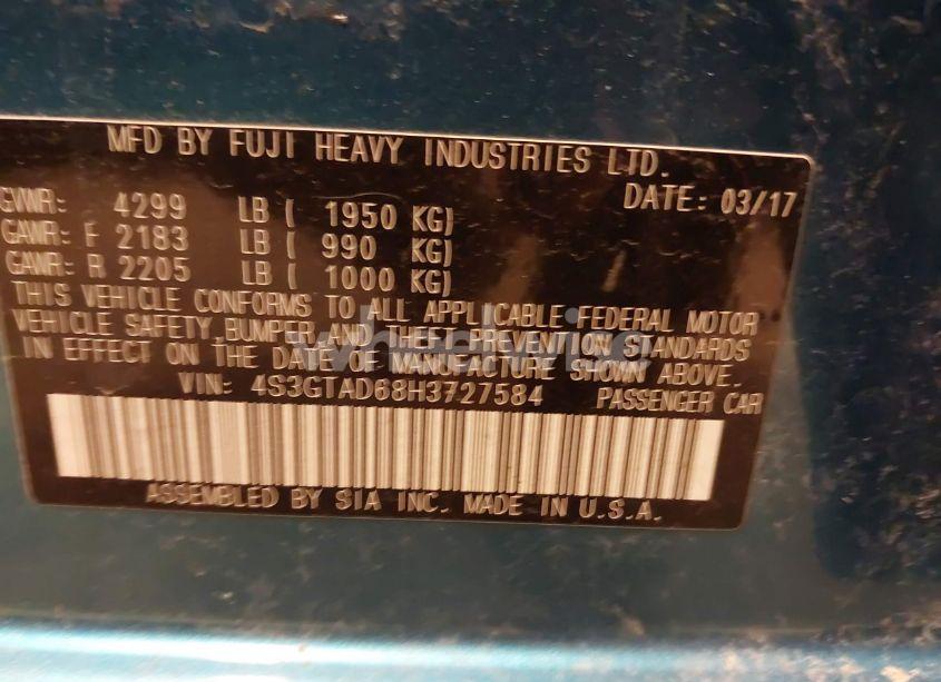 Photo 9 of 2017 Subaru Impreza 2.0I PREMIUM (VIN 4S3GTAD68H3727584)