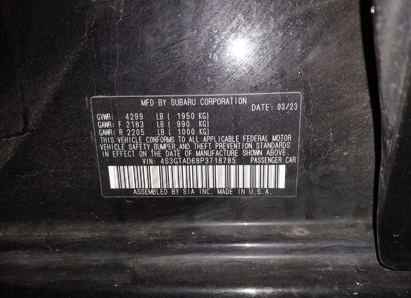 Photo 9 of 2023 Subaru Impreza PREMIUM 5-DOOR (VIN 4S3GTAD68P3718785)