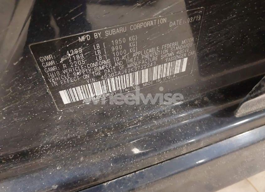 Photo 9 of 2019 Subaru Impreza 2.0I SPORT (VIN 4S3GTAJ62K3732243)