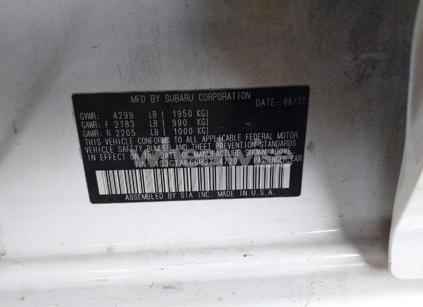 Photo 9 of 2017 Subaru Impreza 2.0I SPORT (VIN 4S3GTAK60H3754720)