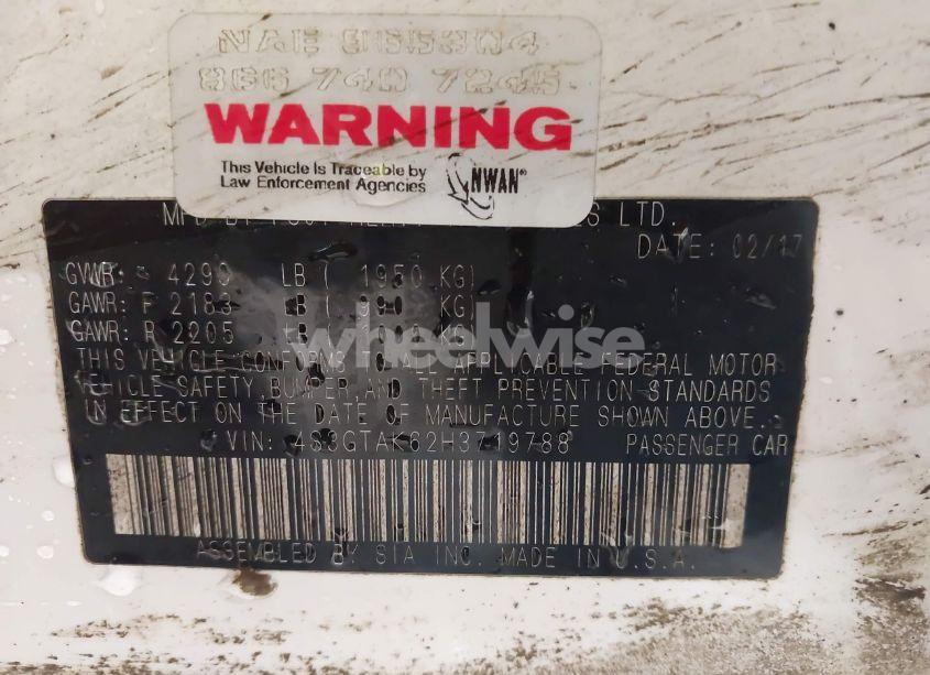 Photo 9 of 2017 Subaru Impreza 2.0I SPORT (VIN 4S3GTAK62H3719788)