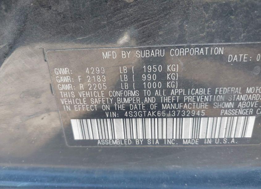 Photo 9 of 2018 Subaru Impreza 2.0I SPORT (VIN 4S3GTAK65J3732945)