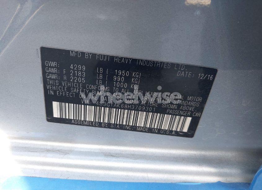 Photo 9 of 2017 Subaru Impreza 2.0I SPORT (VIN 4S3GTAK68H3709301)