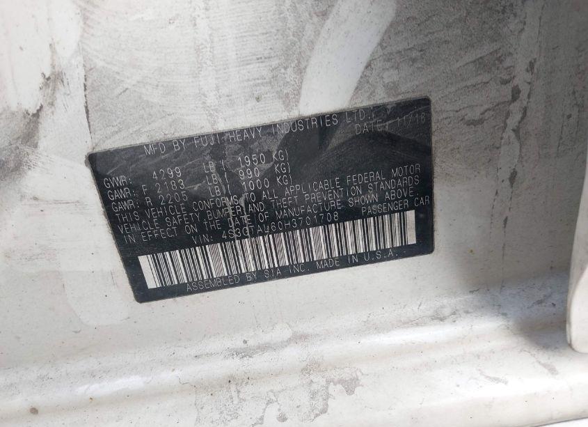 Photo 9 of 2017 Subaru Impreza 2.0I SPORT (VIN 4S3GTAL60H3701708)