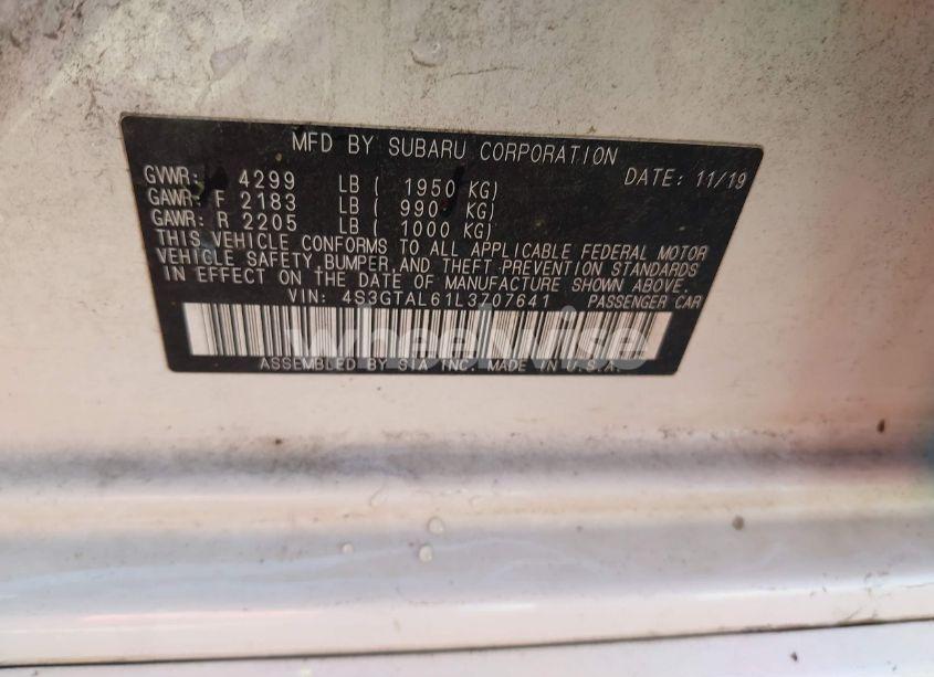 Photo 9 of 2020 Subaru Impreza SPORT 5-DOOR (VIN 4S3GTAL61L3707641)