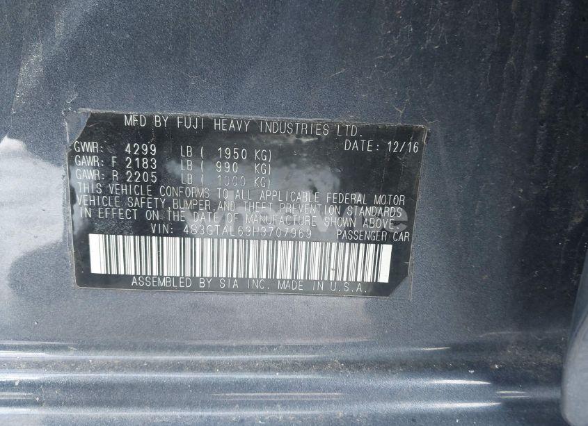 Photo 9 of 2017 Subaru Impreza 2.0I SPORT (VIN 4S3GTAL63H3707969)