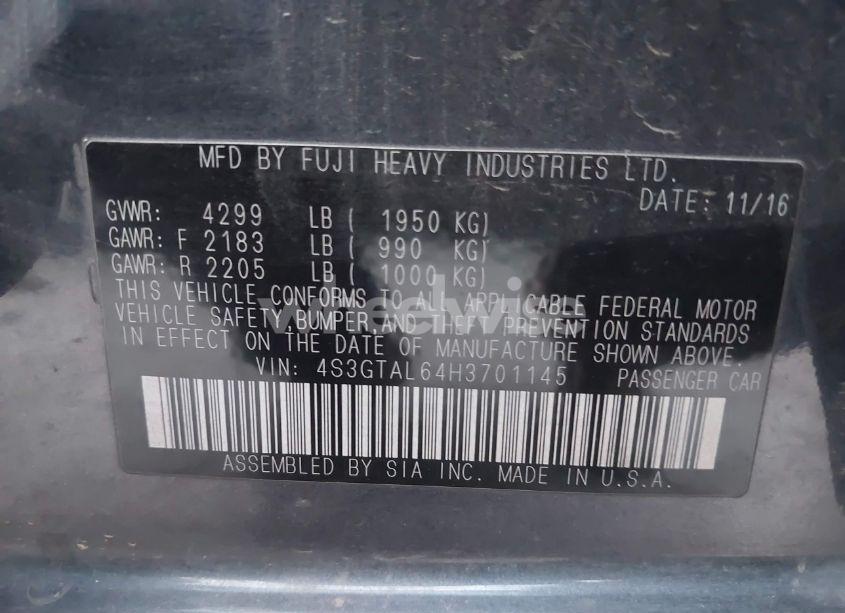 Photo 9 of 2017 Subaru Impreza 2.0I SPORT (VIN 4S3GTAL64H3701145)