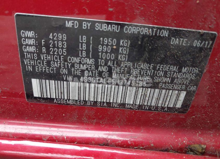 Photo 9 of 2017 Subaru Impreza 2.0I SPORT (VIN 4S3GTAL65H3745185)