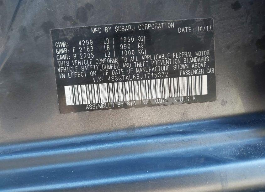 Photo 9 of 2018 Subaru Impreza 2.0I SPORT (VIN 4S3GTAL66J1715372)