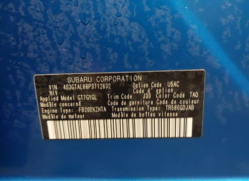 Photo 9 of 2023 Subaru Impreza SPORT 5-DOOR (VIN 4S3GTAL66P3712632)