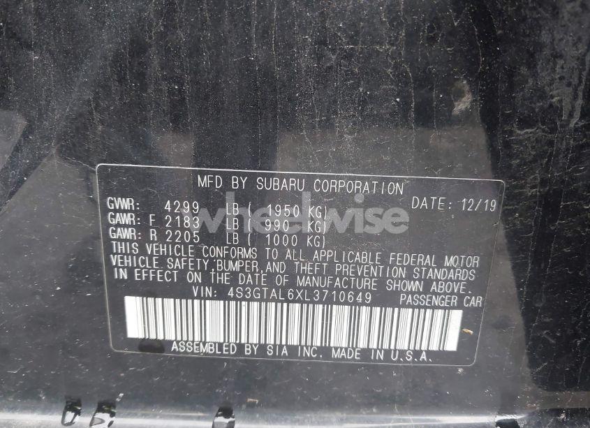 Photo 9 of 2020 Subaru Impreza SPORT 5-DOOR (VIN 4S3GTAL6XL3710649)