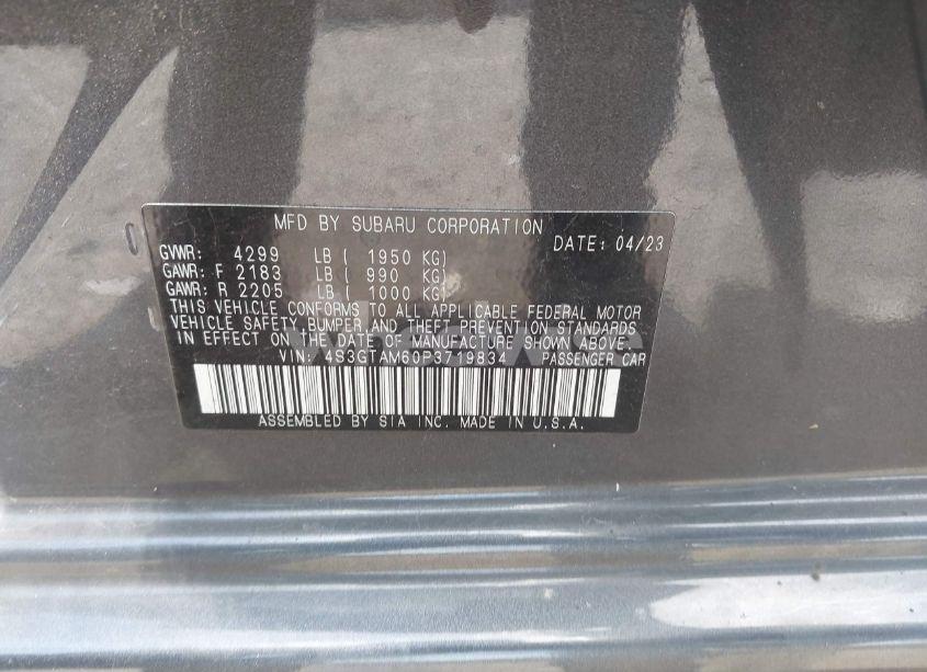 Photo 9 of 2023 Subaru Impreza SPORT 5-DOOR (VIN 4S3GTAM60P3719834)