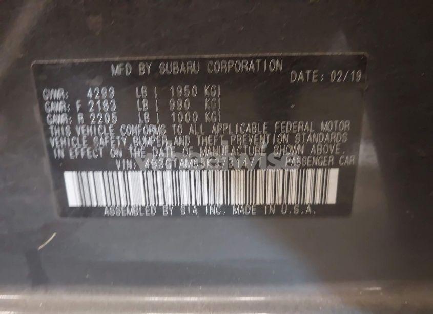 Photo 9 of 2019 Subaru Impreza 2.0I SPORT (VIN 4S3GTAM65K3731471)