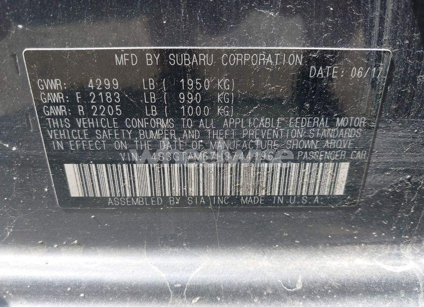 Photo 9 of 2017 Subaru Impreza 2.0I SPORT (VIN 4S3GTAM67H3744196)