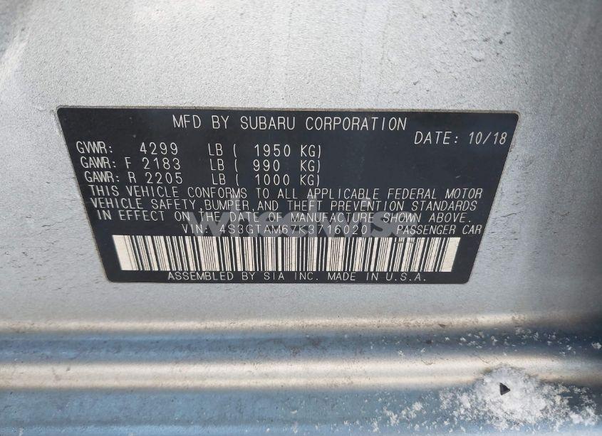 Photo 9 of 2019 Subaru Impreza 2.0I SPORT (VIN 4S3GTAM67K3716020)