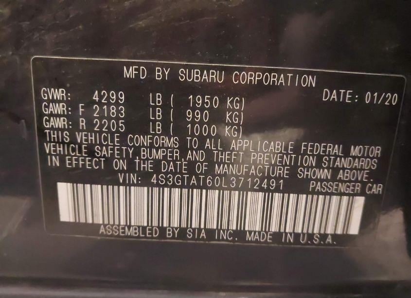 Photo 9 of 2020 Subaru Impreza LIMITED 5-DOOR (VIN 4S3GTAT60L3712491)