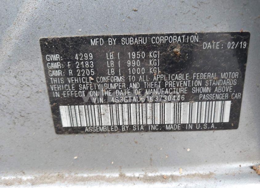 Photo 9 of 2019 Subaru Impreza 2.0I LIMITED (VIN 4S3GTAU61K3730446)