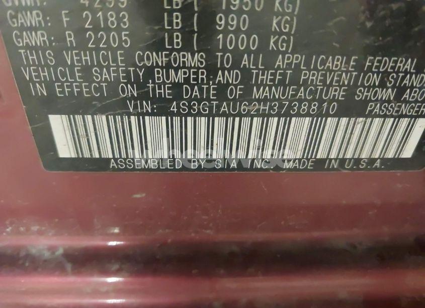 Photo 9 of 2017 Subaru Impreza 2.0I LIMITED (VIN 4S3GTAU62H3738810)