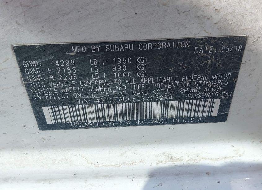 Photo 9 of 2018 Subaru Impreza 2.0I LIMITED (VIN 4S3GTAU65J3737298)