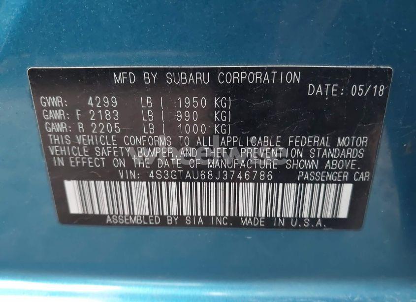 Photo 9 of 2018 Subaru Impreza 2.0I LIMITED (VIN 4S3GTAU68J3746786)