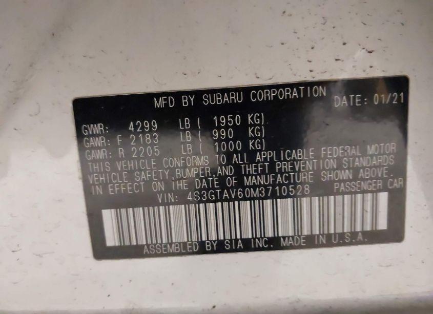 Photo 9 of 2021 Subaru Impreza PREMIUM 5-DOOR (VIN 4S3GTAV60M3710528)