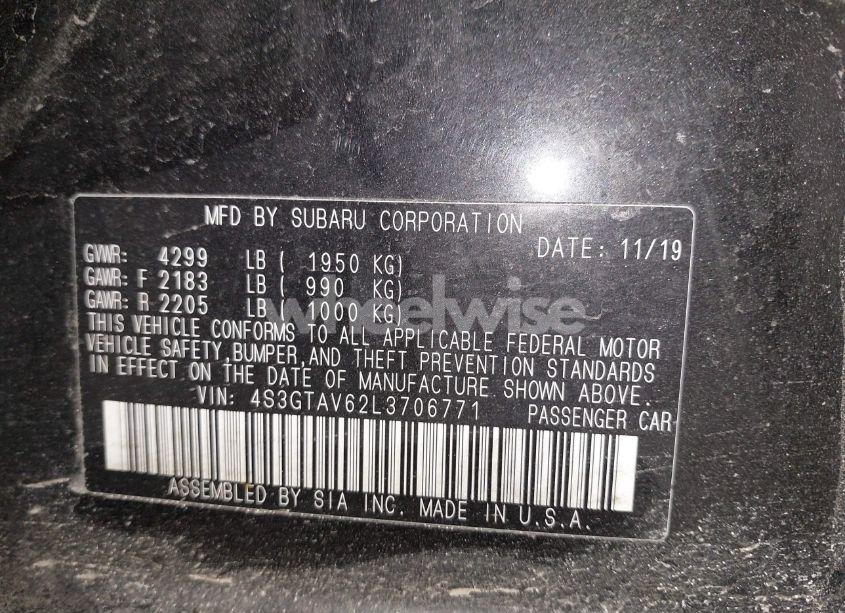 Photo 9 of 2020 Subaru Impreza PREMIUM 5-DOOR (VIN 4S3GTAV62L3706771)