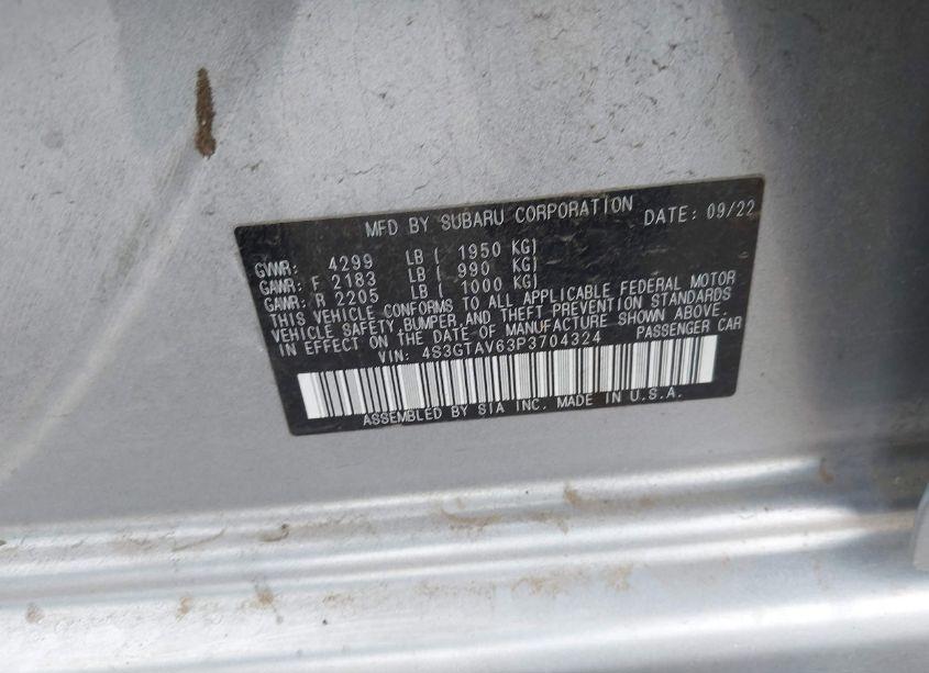 Photo 9 of 2023 Subaru Impreza PREMIUM 5-DOOR (VIN 4S3GTAV63P3704324)