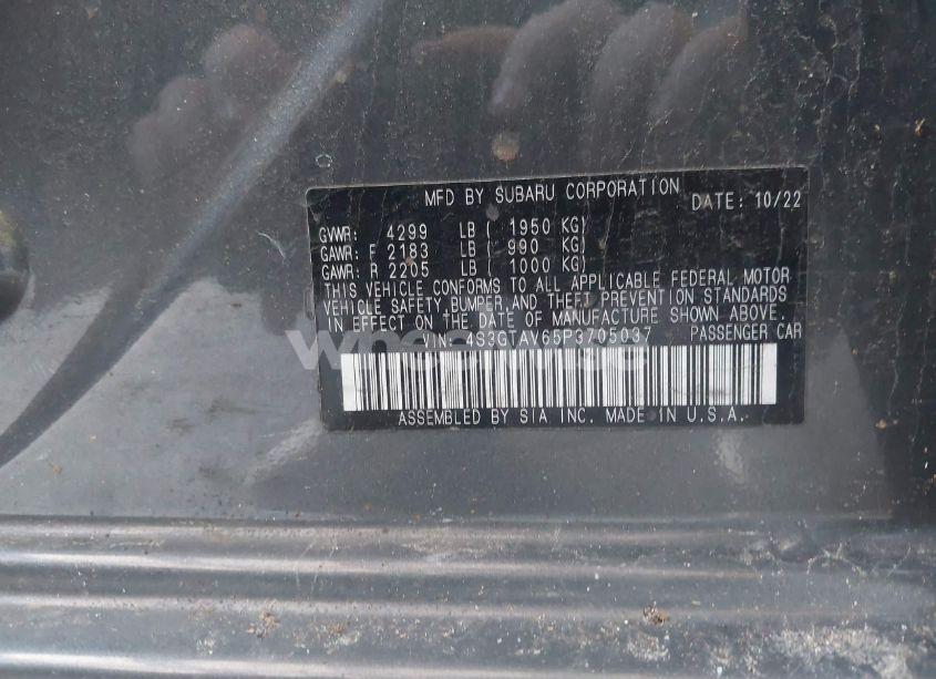 Photo 9 of 2023 Subaru Impreza PREMIUM 5-DOOR (VIN 4S3GTAV65P3705037)