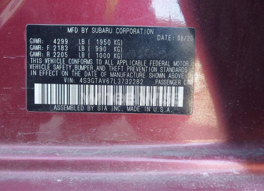 Photo 9 of 2020 Subaru Impreza PREMIUM 5-DOOR (VIN 4S3GTAV67L3732282)