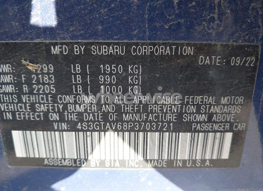 Photo 9 of 2023 Subaru Impreza PREMIUM 5-DOOR (VIN 4S3GTAV68P3703721)