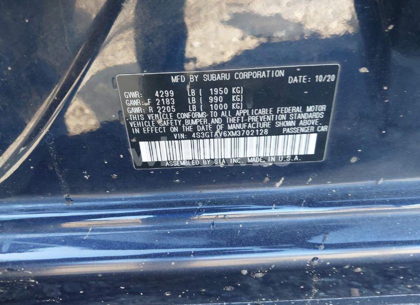 Photo 9 of 2021 Subaru Impreza PREMIUM 5-DOOR (VIN 4S3GTAV6XM3702128)