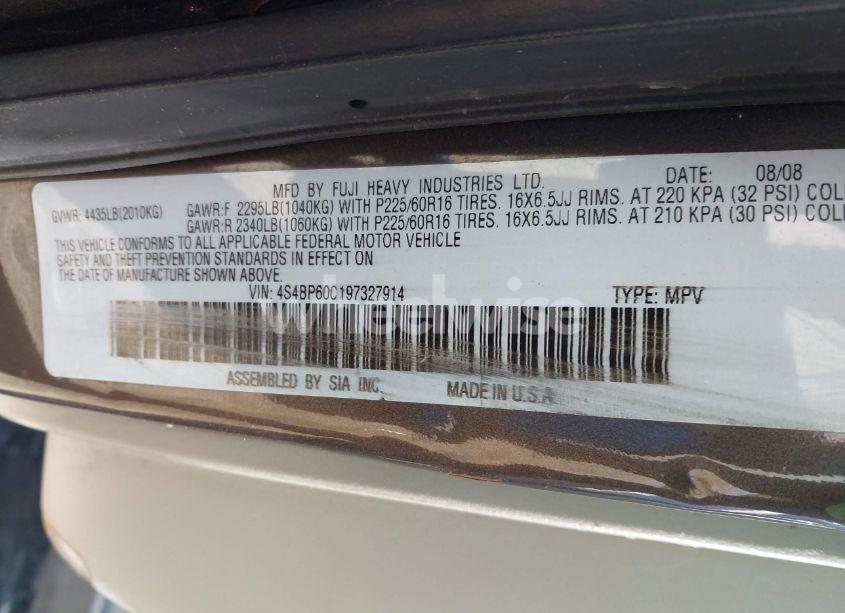 Photo 9 of 2009 Subaru Outback 2.5I (VIN 4S4BP60C197327914)