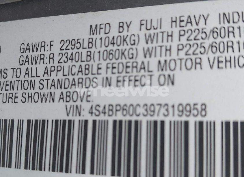 Photo 9 of 2009 Subaru Outback (VIN 4S4BP60C397319958)