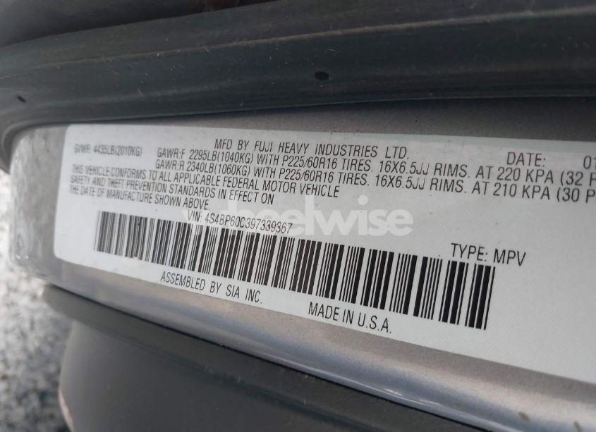 Photo 9 of 2009 Subaru Outback 2.5I (VIN 4S4BP60C397339367)