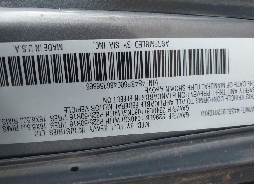 Photo 9 of 2008 Subaru Outback (VIN 4S4BP60C486356666)