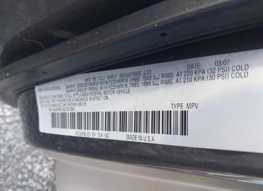 Photo 9 of 2008 Subaru Outback (VIN 4S4BP60C487301063)