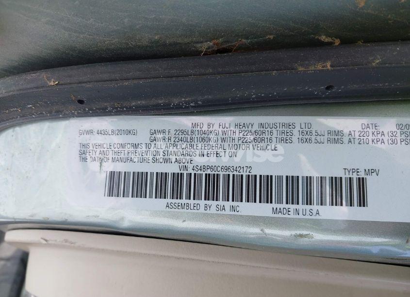 Photo 9 of 2009 Subaru Outback 2.5I (VIN 4S4BP60C696342172)