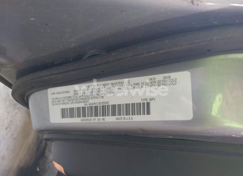 Photo 9 of 2009 Subaru Outback 2.5I (VIN 4S4BP61C097330852)