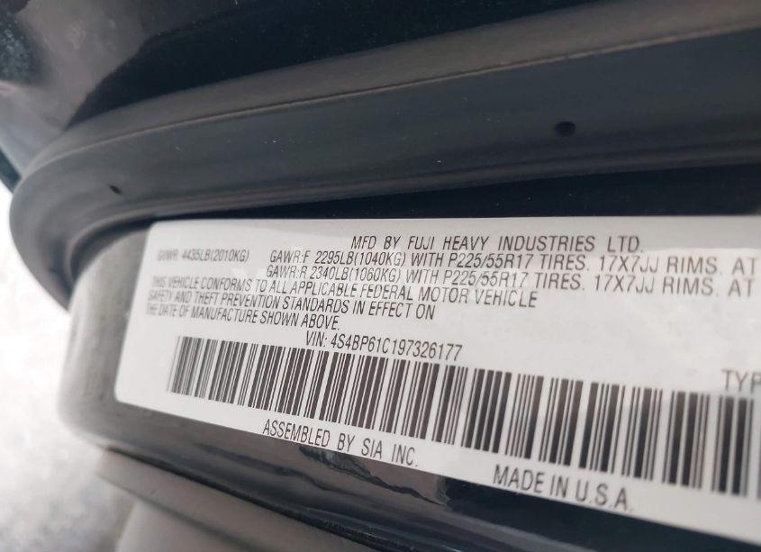 Photo 9 of 2009 Subaru Outback 2.5I (VIN 4S4BP61C197326177)