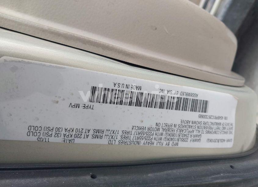 Photo 9 of 2006 Subaru Outback 2.5I (VIN 4S4BP61C267330685)