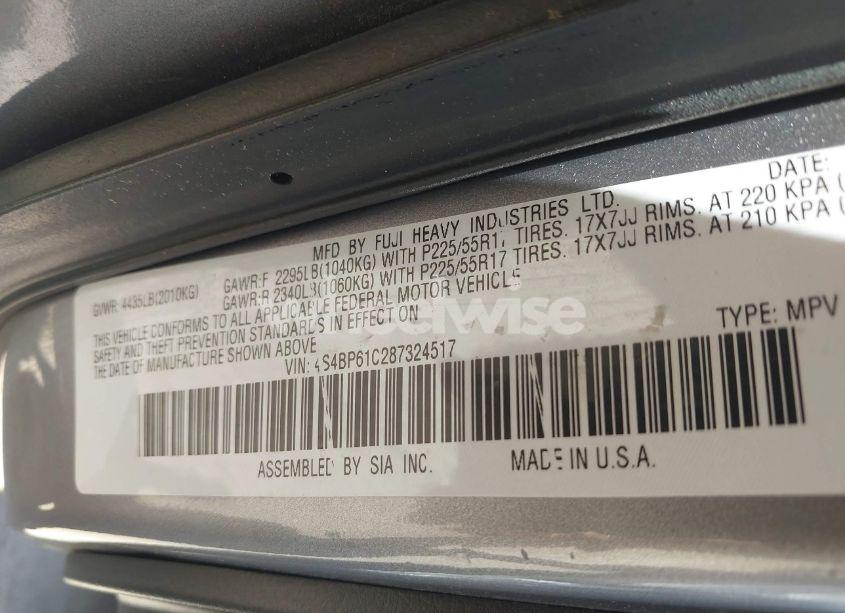 Photo 9 of 2008 Subaru Outback 2.5I/2.5I L.L. BEAN EDITION (VIN 4S4BP61C287324517)